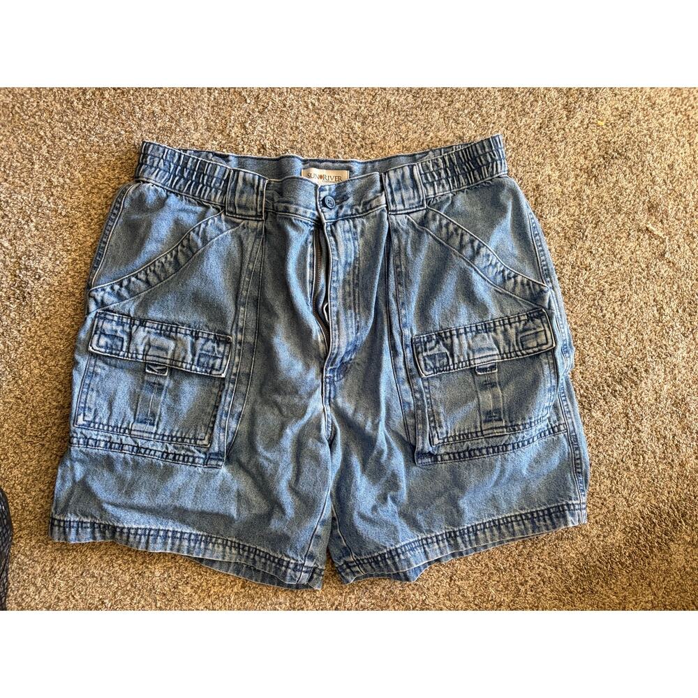 Vintage Sun River clothing co mens 38 cargo jean shorts